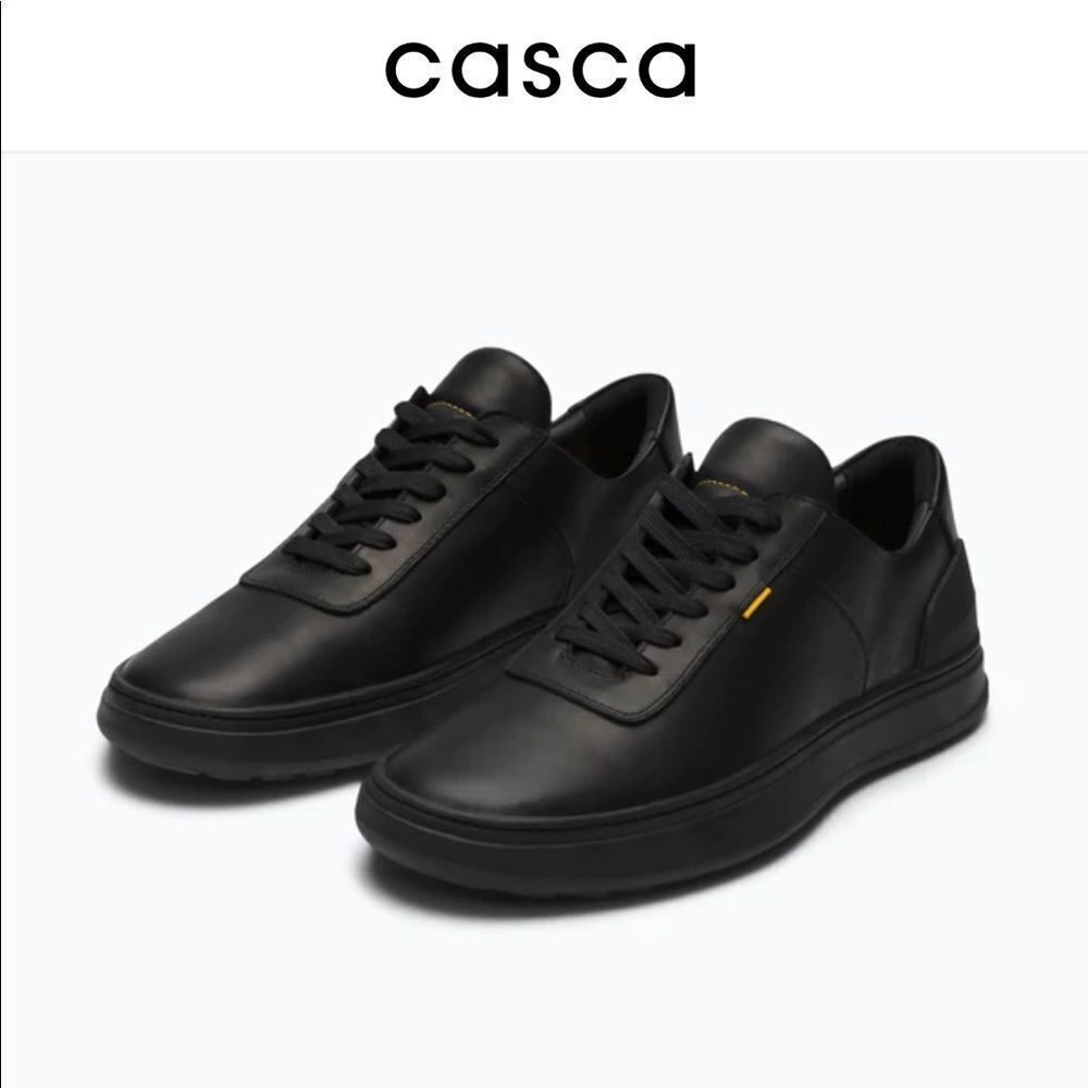 NEW Casca Avro Black Leather 3D Printed Premium Waterproof Sneaker Size 39/24.5